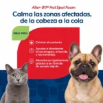 Bulldog francés y gato ruso azul junto a Aller-911 para el cuidado de la piel irritada