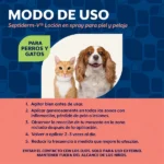 Instrucciones de Septiderm spray: aplicar de 2 a 3 veces al día y reducir según mejoría